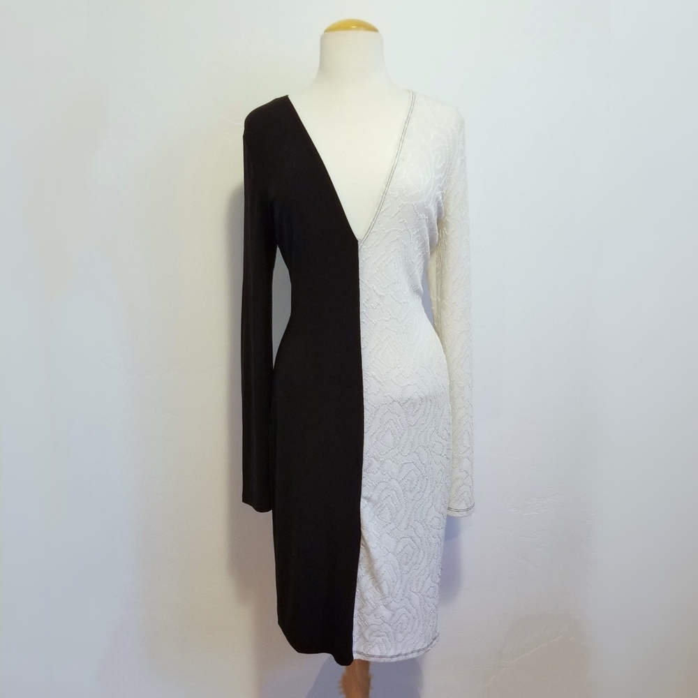 Lowcut Half & Half Dress